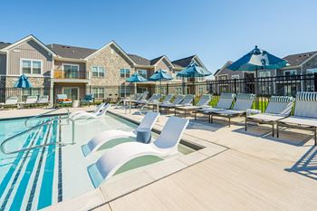 Expansive sundeck with in-pool loungers